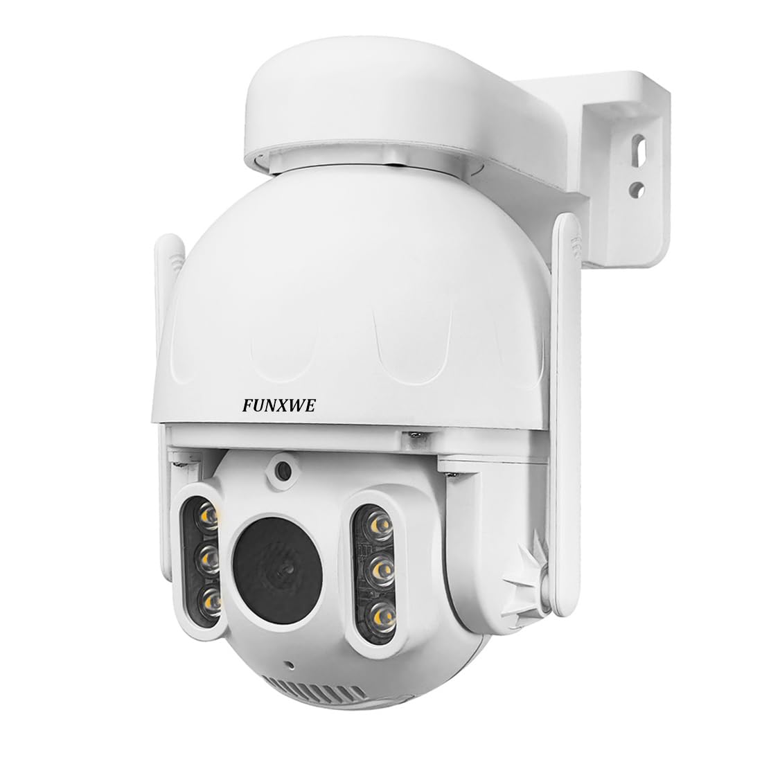 funxwe 5MP 5X Optical Zoom PTZ Security IP Camera, WiFi 2.4GHz 5GHz Motion Auto Tracking Pan Tilt Dome Camera, Motion Detection Siren Alarm Color