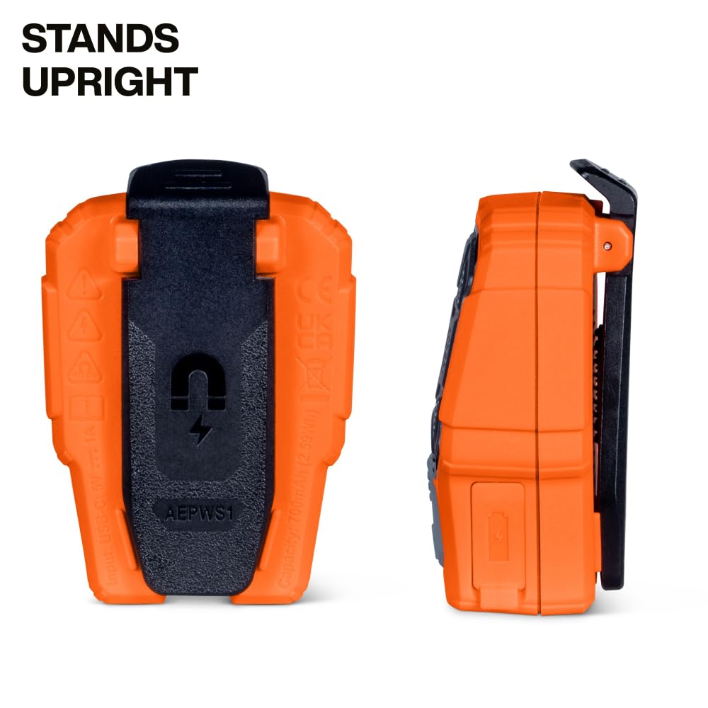 KLEIN TOOLS AEPWS1 Wearable Bluetooth Speaker, Built-in Mic for Hands-Free Music and Calls, Portable, Waterproof IP67, Magnetic and Clip-On Jobsite