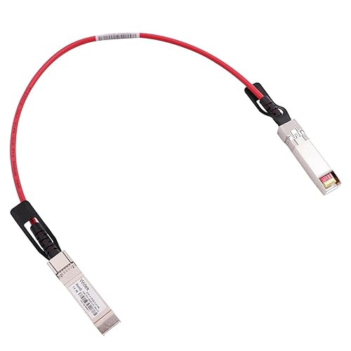 [Red Colored] 0.5m 10G SFP+ DAC Twinax Cable, 10Gbase-CU SFP+ Copper Cable, Compatible for Cisco SFP-H10GB-CU0.5M, Ubiquiti, Mellanox, Mikrotik
