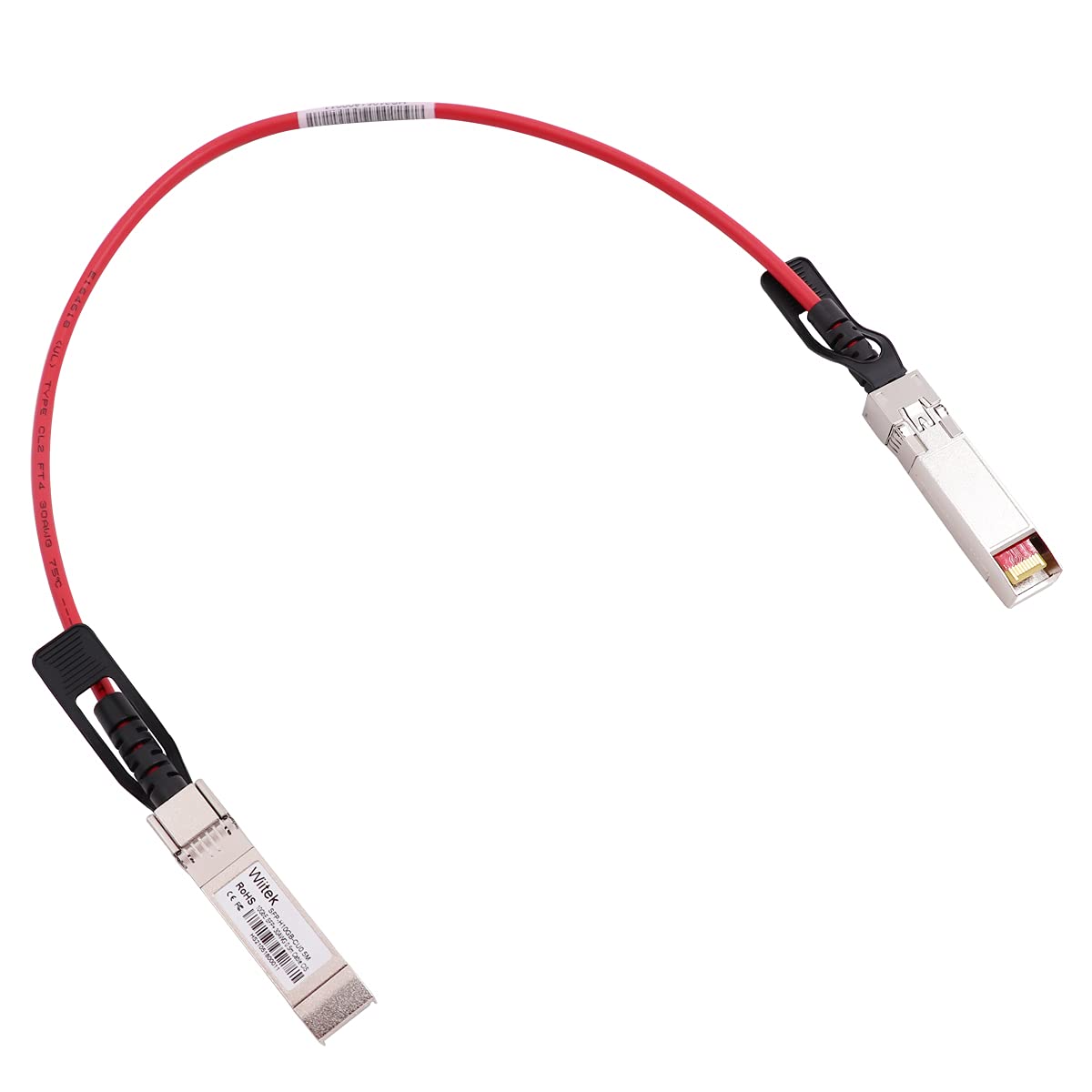 [Red Colored] 0.5m 10G SFP+ DAC Twinax Cable, 10Gbase-CU SFP+ Copper Cable, Compatible for Cisco SFP-H10GB-CU0.5M, Ubiquiti, Mellanox, Mikrotik