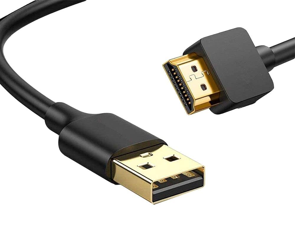 ukiism USB to HDMI Cable 6.6FT, USB to HDMI Cable Male to Male Full 1080P HD Display Cable Audio Video Converter Cord for PC/Laptop