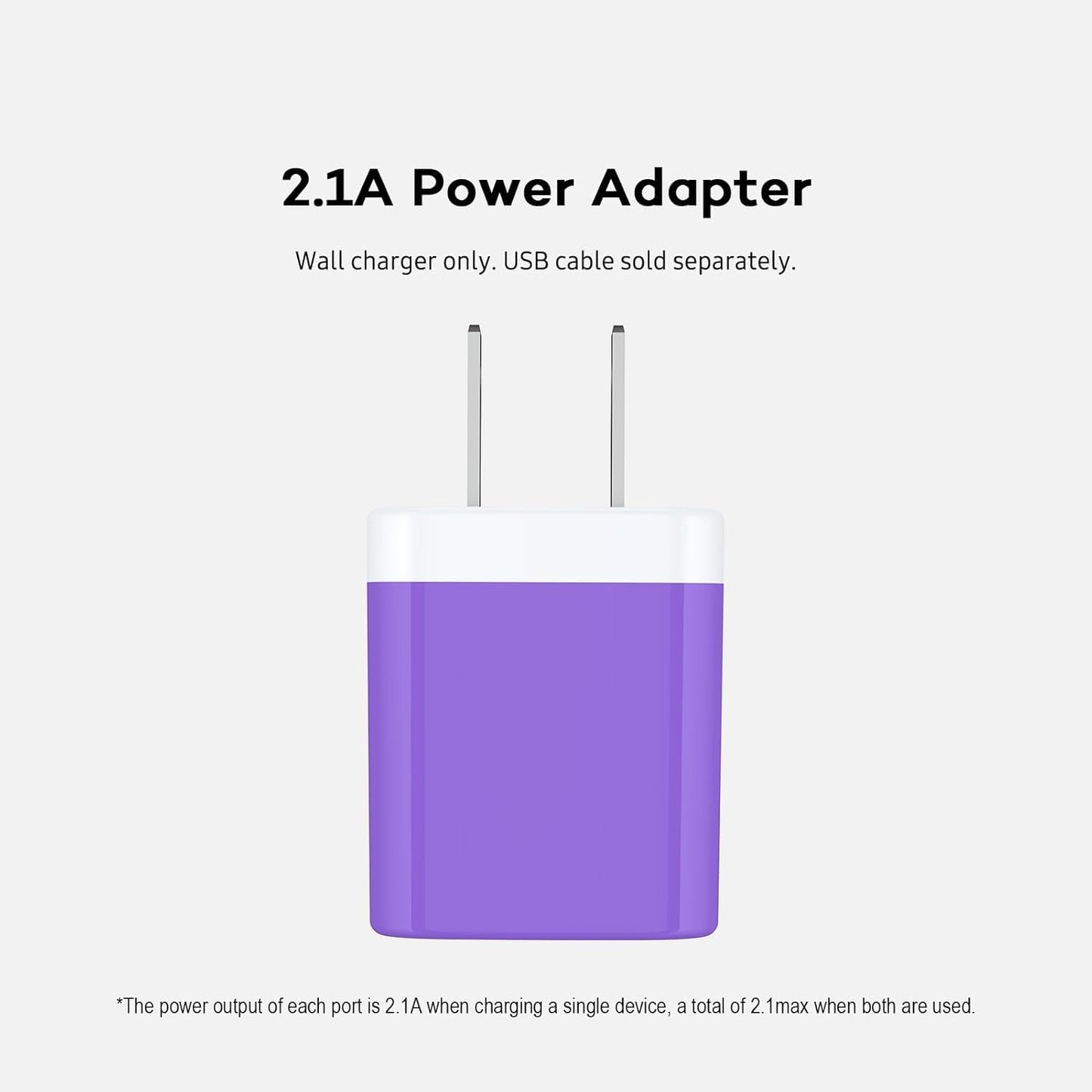 AILKIN USB Wall Charger, Charger Adapter, 2.1Amp Dual Port Quick Charger Plug Cube for iPhone, Samsung Galaxy Double USB A AC Power Adapter US