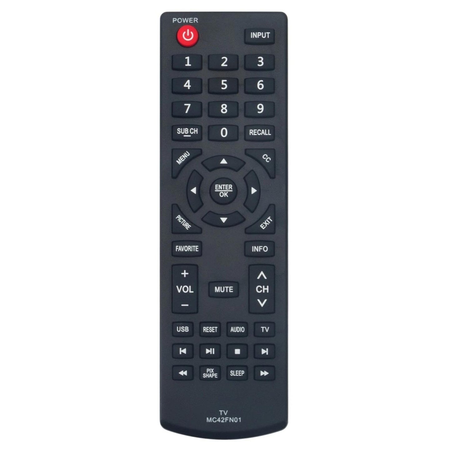 MC42FN01 TV Remote Control for Sanyo TV in Living Rooms or Rooms, No Programming or Pairing Needed, Replacement Remote Compatible Models FW24E05F