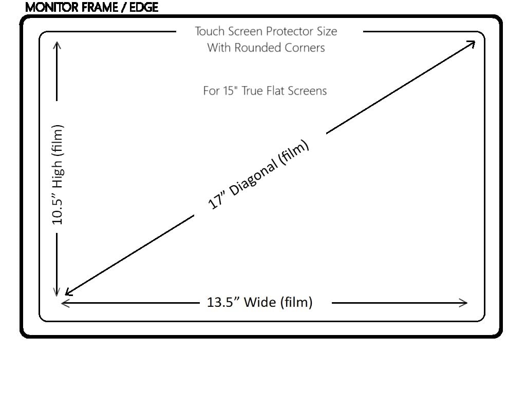 EYES PC Anti-Glare 15 inch diagonal, 1 Touch Screen Protector for SAM4s FORZA 1510 (cut size is 13.5" X 10.5" with rounded corners)