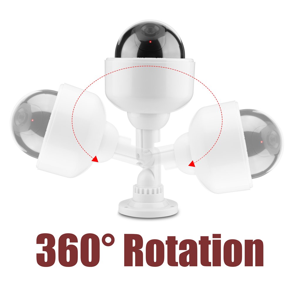 Sonew Dummy Camera, CCTV Anti-Theft Camera, Fake Dome Security Camera 360° Rotation Camera for Residential or Business Premises