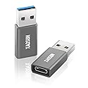 XAOSUN [10Gbps] USB C Female to USB Male Adapter (2-Pack), 3.1 USB A to C Adapter, One-Sided SuperSpeed Data Sync & 100W Fast Charging for iPhone 15…