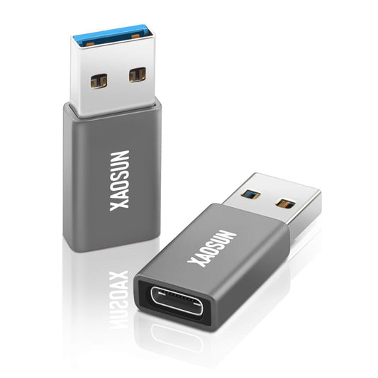 XAOSUN [10Gbps] USB C Female to USB Male Adapter (2-Pack), 3.1 USB A to C Adapter, One-Sided SuperSpeed Data Sync & 100W Fast Charging for iPhone 15…