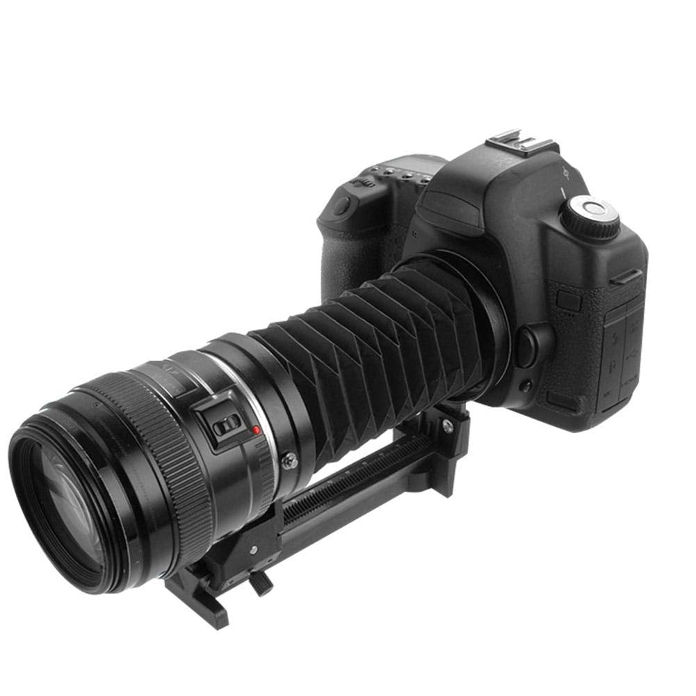 Macro Bellow, Aluminium Alloy Macro Camera Extension Bellows Straight Grain and Gear Focusing Rail Track, Macro Close Up Bellows Camera Extension