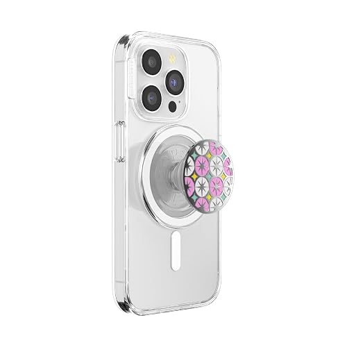 PopSockets Phone Grip for MagSafe, Magnetic Holder, Phone Stand, Enamel - Atomic Wallpaper