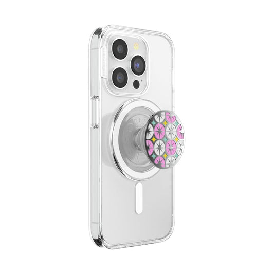 PopSockets Phone Grip for MagSafe, Magnetic Holder, Phone Stand, Enamel - Atomic Wallpaper
