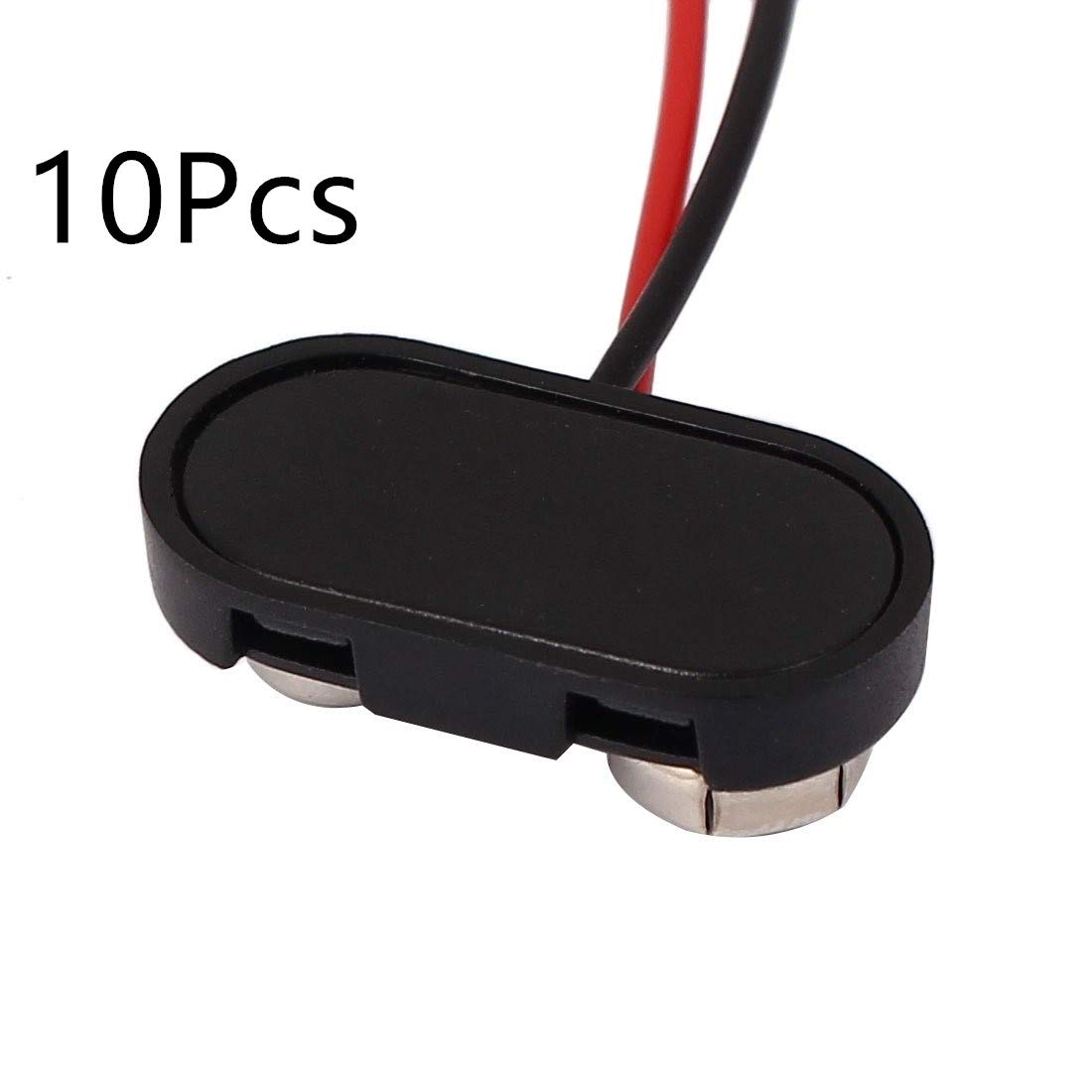 bnafes 10 Pack T Type 9 V Battery Clip Connector Long Cable Connection Hard Shell Black Red Connector