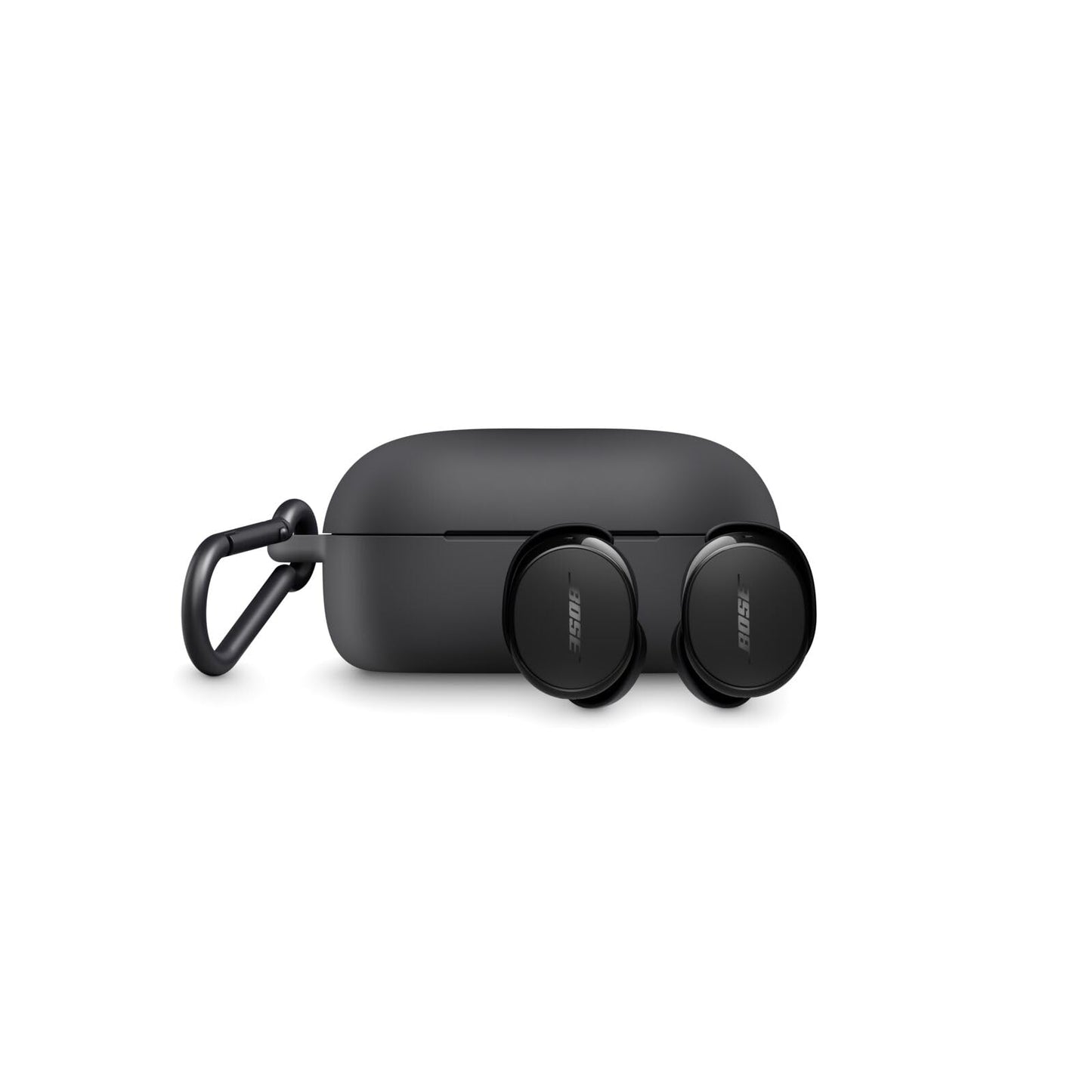 Bose QuietComfort Earbuds Silicone Case Cover, Protective Silicone Exterior, with Aluminum Carabiner for Convenient Carrying, Black