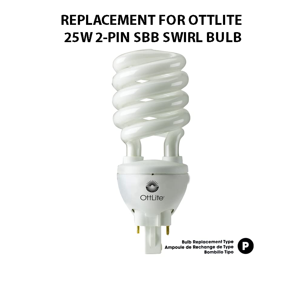 EYE POWER LED Replacement for OttLite 25W 2-Pin SBB Swirl Bulb H34J3K or SB25-P-FFP (1-Pack)