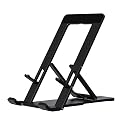 Abuzhen Cell Phone Stand, Fully Adjustable Foldable Desktop Phone Holder for Desk, Thick Case Friendly, Compatible with All Phones (A-Black)