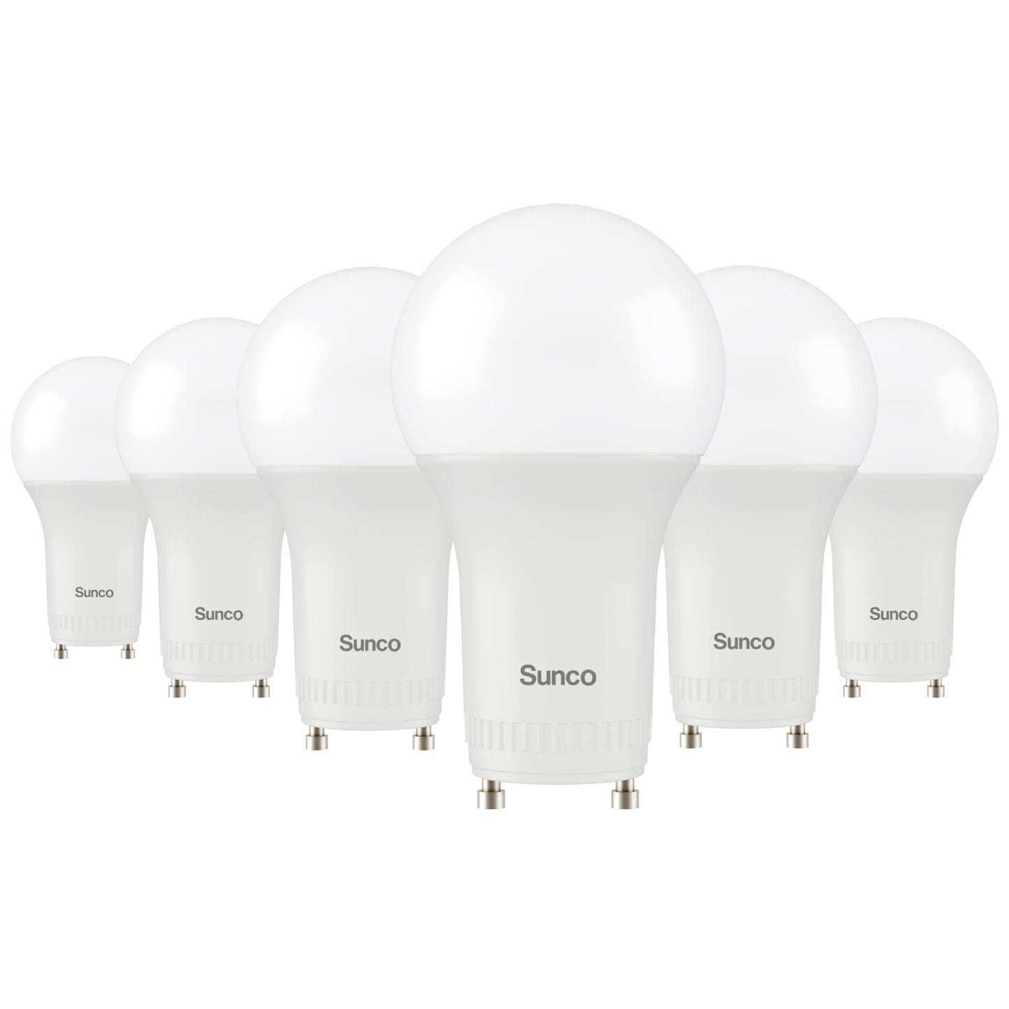 Sunco 6 Pack GU24 LED Light Bulbs, 2 Prong, 9W=60W, 5000K, Dimmable