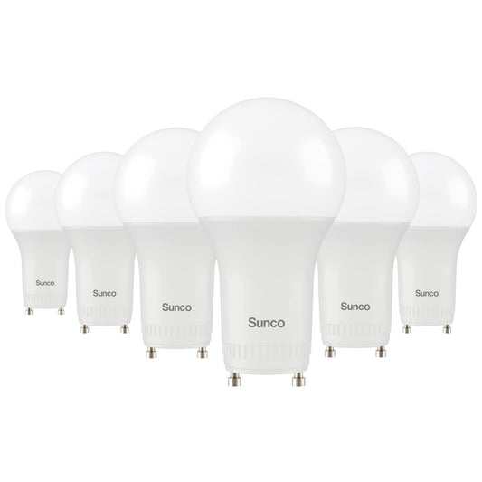 Sunco 6 Pack GU24 LED Light Bulbs, 2 Prong, 9W=60W, 5000K, Dimmable