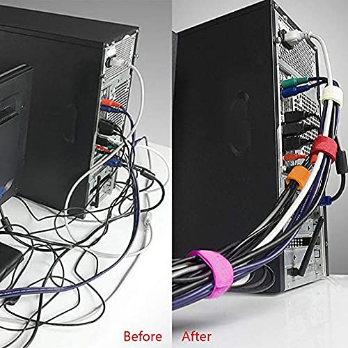 50pcs Cable Ties Reusable Fastening Wire Organizer Cord Rope Holder 7 Inch (Black)