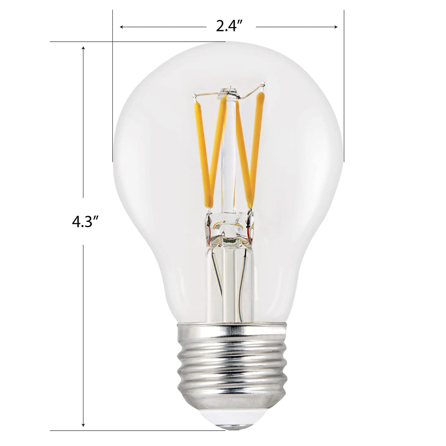 Feit Electric LED A19 Medium Base Light Bulb - 60W Equivalent - 15 Year Life - 810 Lumen - 2700K Soft White - Dimmable | 2-Pack