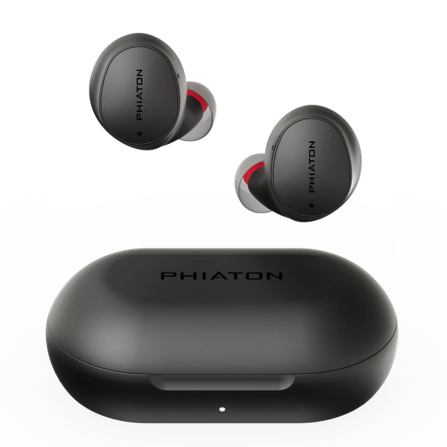 Phiaton Bonobuds Lite True Wireless Earbuds with Clear Voice by Intelligo and Ambient Mode | Bluetooth Earphones with 11 Hour Playtime, Space Black