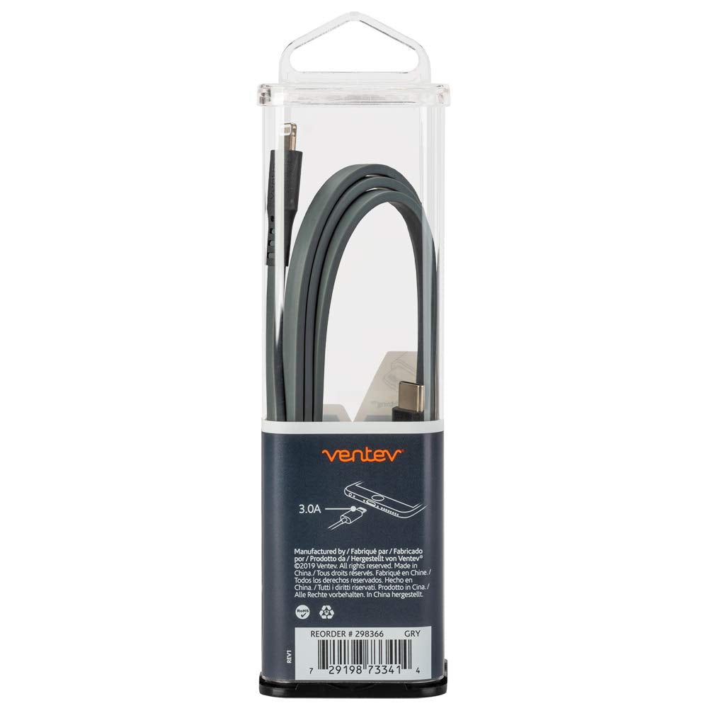 Ventev USB-C to Lightning Cable 3.3ft Grey Charge/Sync Cables