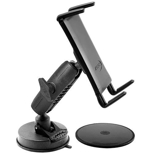 ARKON Mounts Slim-Grip Ultra Car Windshield Phone Mount, Holds Smartphones to Windshield or Dash, Includes Dashboard Mounting Pad, Adjustable Arm