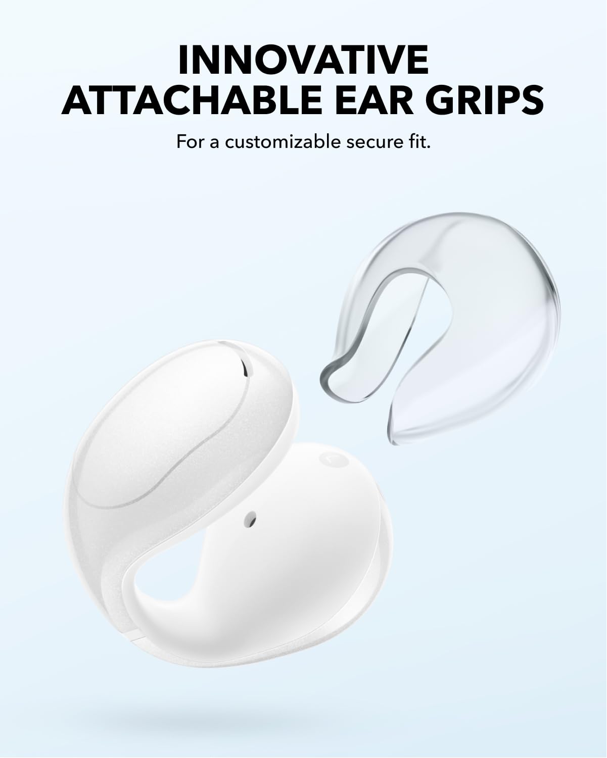 Soundcore C30i by Anker, Open-Ear Earbuds, Clip-On Headphones, Lightweight Comfort, Stable Fit, Firm-Shell Design, Attachable Ear Grips, Big Drivers