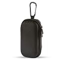Portable Hard EVA Case, Hootek Protective Hard Shell Travel Carrying Case Bag with Dual Zipper and Metal Carabiner for MP3 Players, USB Cable