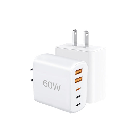 60W 5 in 1 USB C Fast Charger Block, 2-Pack PD 3.0 & QC 3.0 Multiport Type C Charger Adapter, Universal Power Charger Brick Compatible