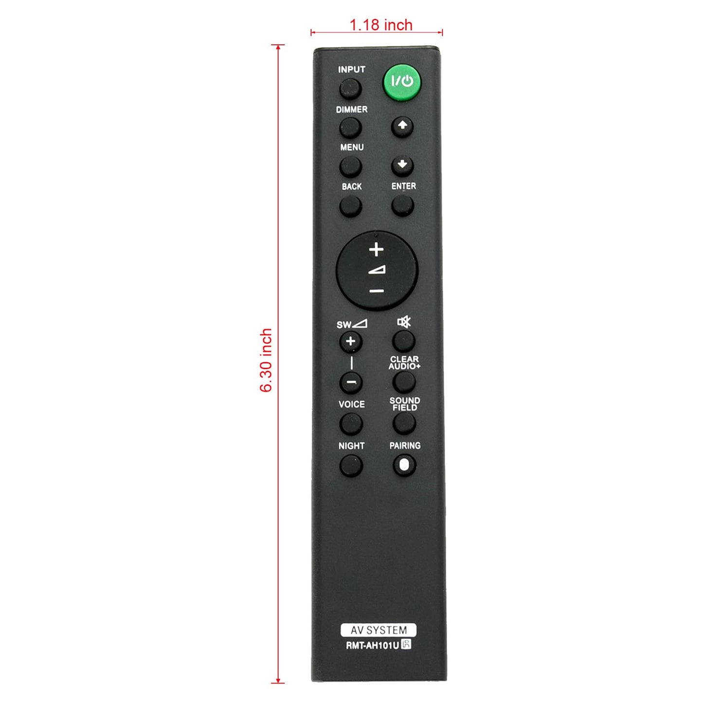 RMT-AH101U Replaced Remote fit for Sony Sound Bar HT-CT380 HT-CT780 HT-CT381 HTCT380 HTCT780 HTCT381 SA-CT380 SA-WCT380 RMT-AH101J SA-WCT780 SA-CT780
