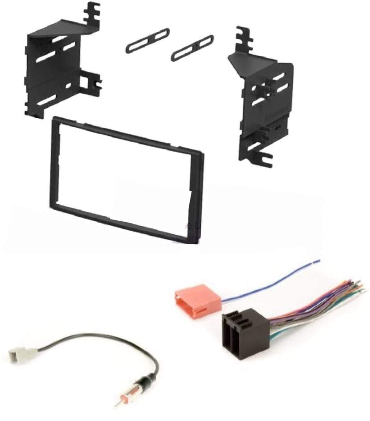 ASC Audio Car Stereo Radio Install Kit for 2009-2012 Hyundai Santa Fe (Without Navigation) - Double Din, Black Finish, Wire Harness, Antenna Adapter