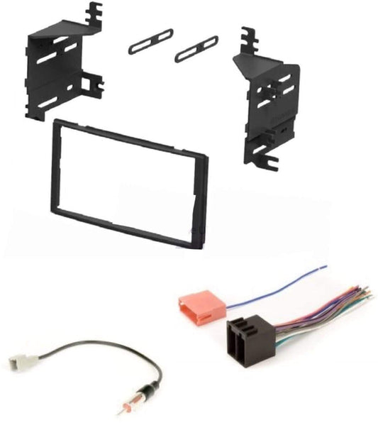 ASC Audio Car Stereo Radio Install Kit for 2009-2012 Hyundai Santa Fe (Without Navigation) - Double Din, Black Finish, Wire Harness, Antenna Adapter