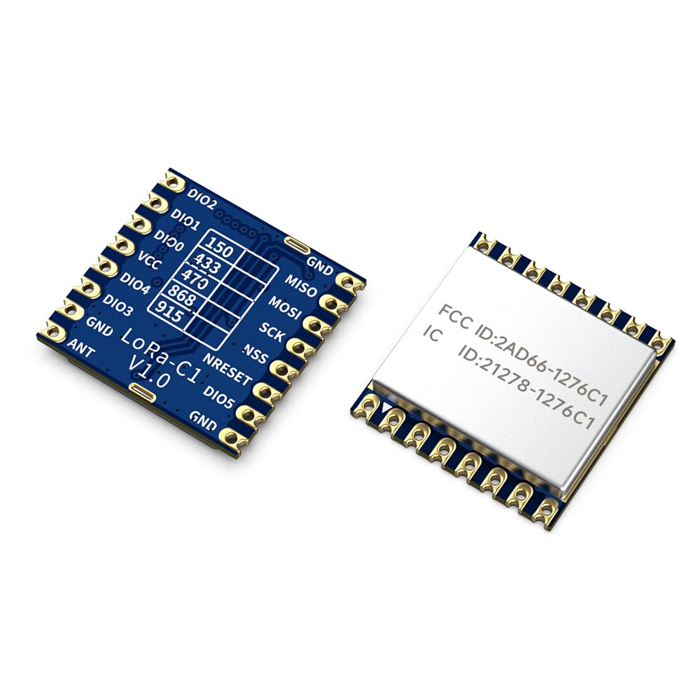 Lubeby Smart LoRa sx1276 Networking Transceivers, Compatible with RFM95W LoRa RF Chip Module LoRa1276-C1 915 Mhz x 2 PCS