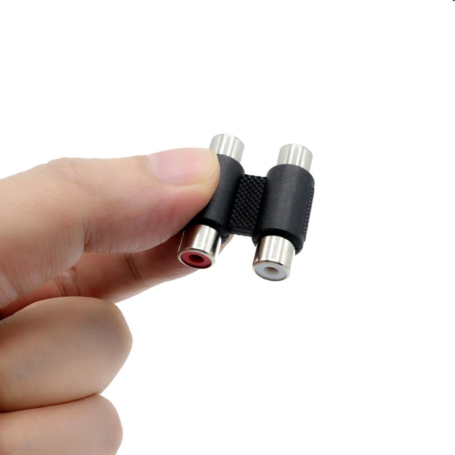 ZXUEZHENG 2 Pack RCA Female to Female Coupler,Dual Coupler, Barrel Connectors, Stereo Audio Video Cable Adapter Coupler Panel Mount?2 Female