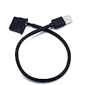 OPSFALCON 2 Pack USB to 4-Pin Molex Fan Power Cable, 5V USB Port to 12V Molex Computer PC Fan Adaptor Connector Cable Cord Wire