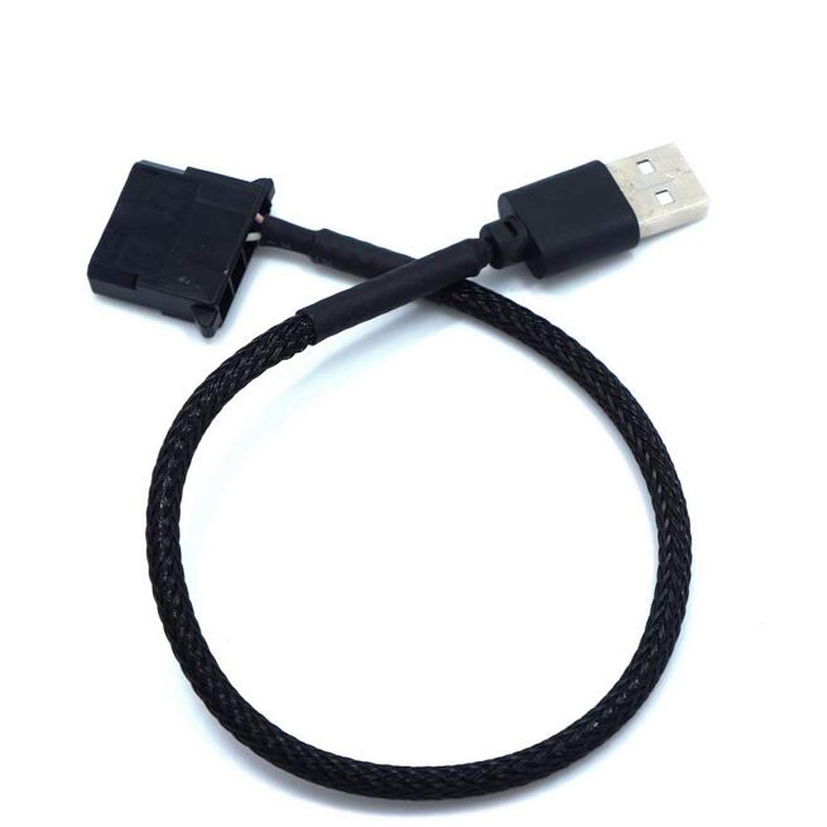 OPSFALCON 2 Pack USB to 4-Pin Molex Fan Power Cable, 5V USB Port to 12V Molex Computer PC Fan Adaptor Connector Cable Cord Wire