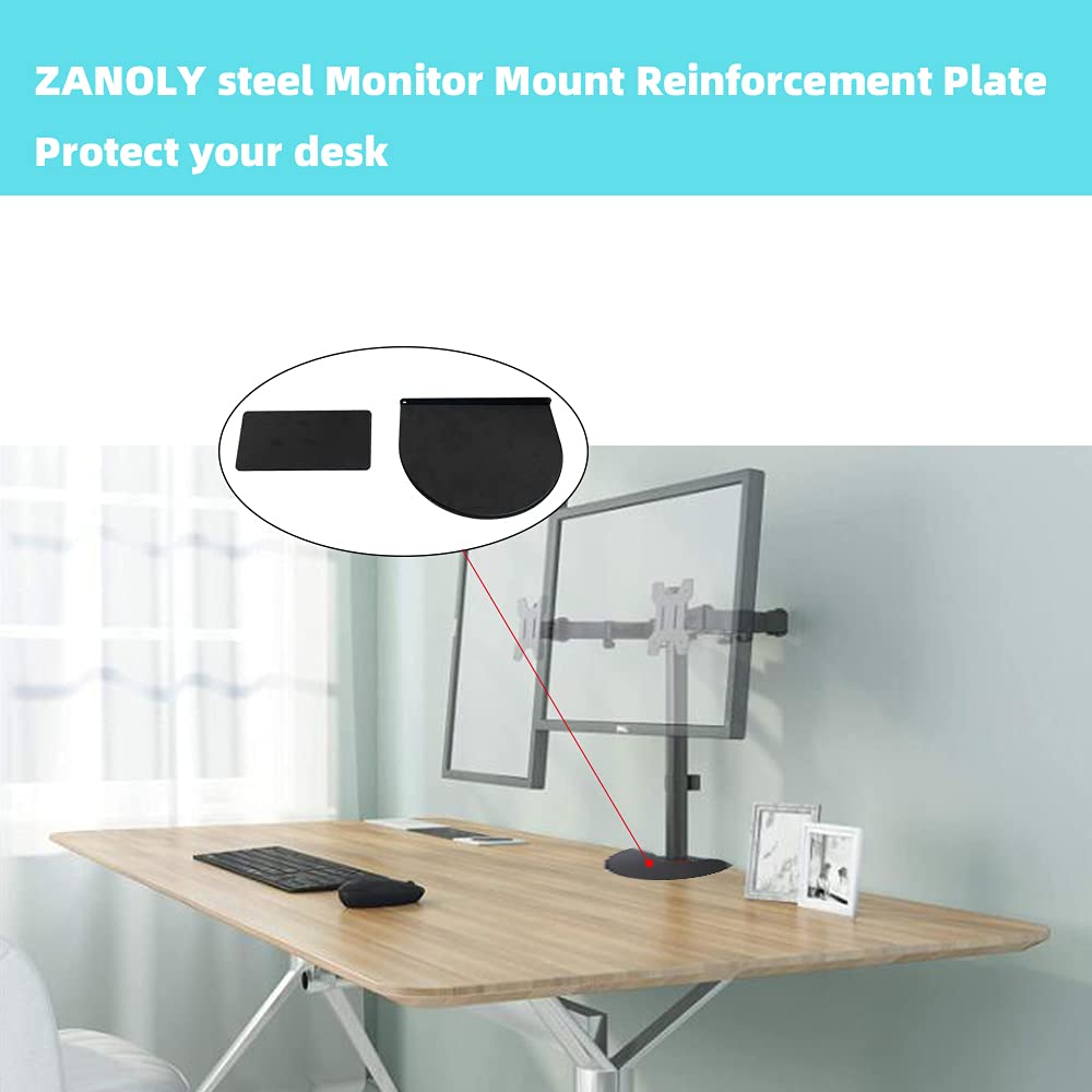 Steel Monitor Mount Reinforcement Plate?Monitor Arm Reinforcement Plate for Fragile Tabletop, Monitor Mount Reinforcement Plate Fits Most Monitor