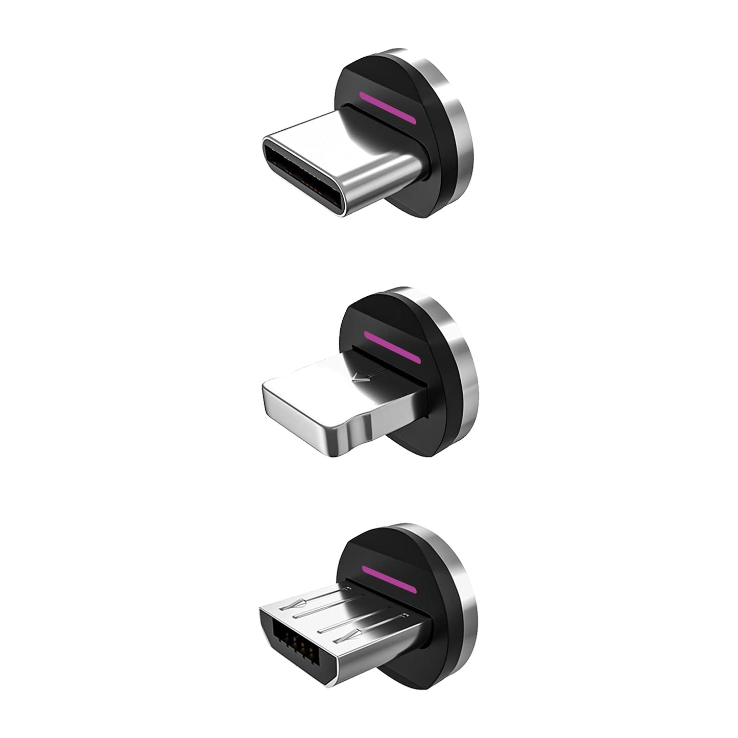 Statik 360 Pro Magnetic Connectors Tips - Only Compatible with Statik360 Pro Magnetic Charging Cable - 3-Pack Includes i-Product, Micro USB and USB-C