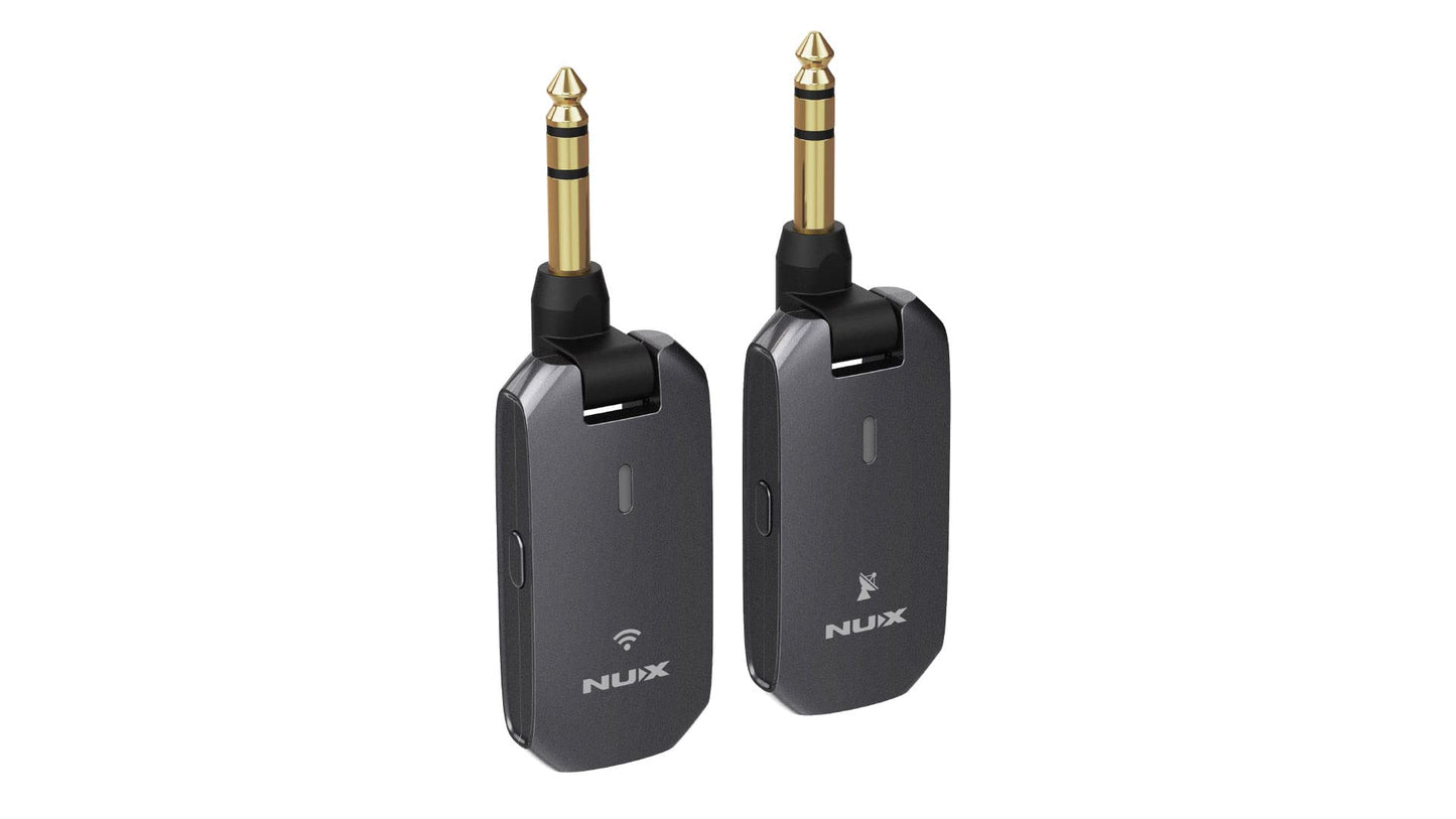 Tonebird NUX C-5RC Wireless Guitar System 5.8GHz Transmitter and Receiver Auto Match, Charging Case Patch Cable, Polish, Tool Bundle