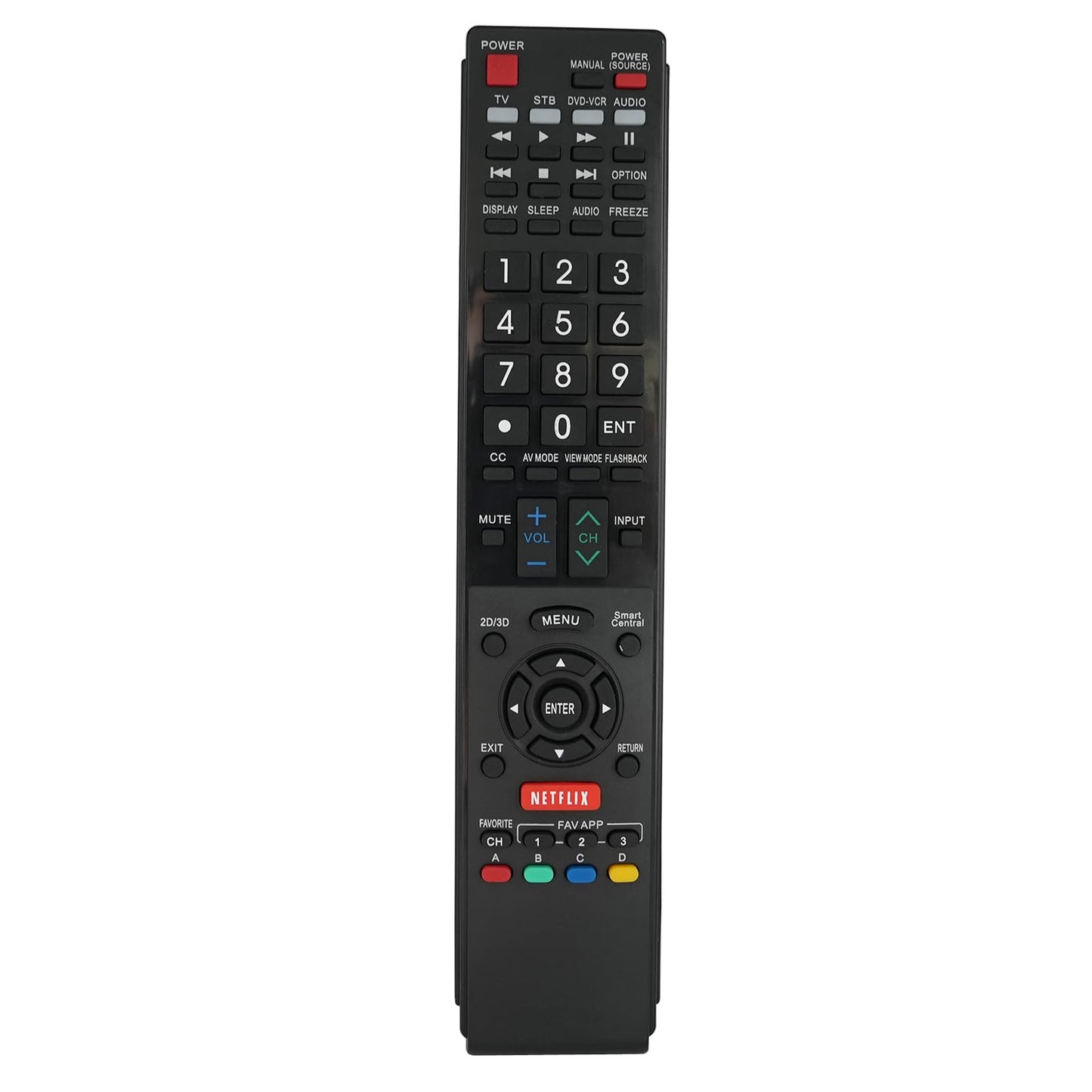 Replacement Remote Controller for LC-60LE650U LC-60LE750U LC-70C6500U Sharp Aquos Smart LED 3D HDTV