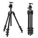 Manfrotto 055XPRO AS, 4-Section Carbon Fiber Camera Tripod, Photo-Kit with XPRO Ball Head, 90 Degree Column, 15kg Load, Arca-Swiss Plate,