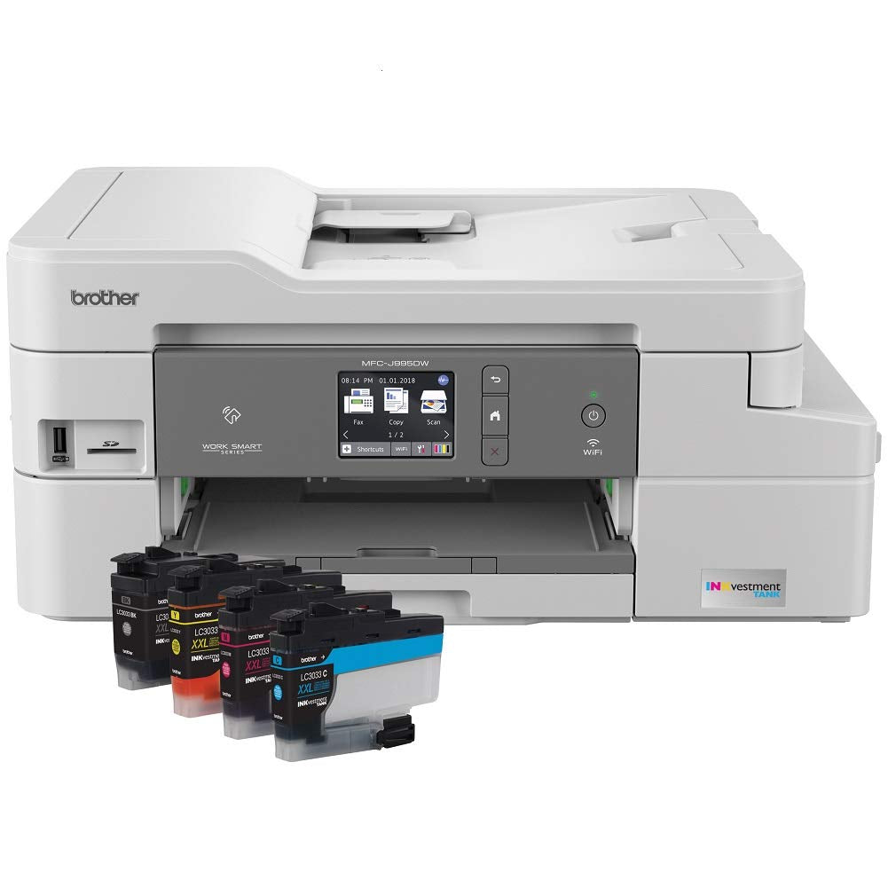 Brother MFC-J995DW INKvestmentTank Color Inkjet All-in-One Printer with Mobile Device and Duplex Printing, Up To 1-Year of Ink In-box, Amazon Dash