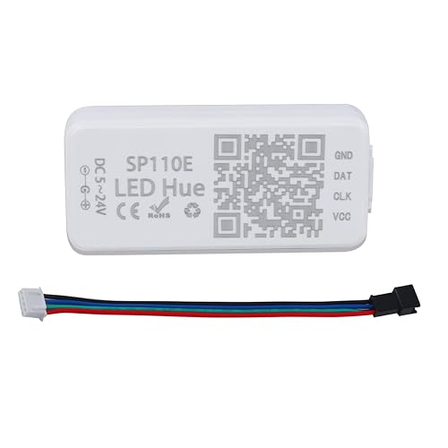 Ws2811 Controller, SP110e Addressable LED Bluetooth Ws2812b Controller 5V-24V, iOS/Android App Wireless Remote Control, Pixel Light Controller