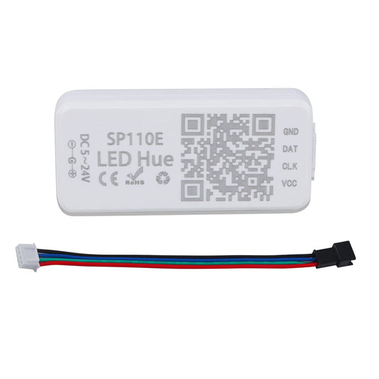 Ws2811 Controller, SP110e Addressable LED Bluetooth Ws2812b Controller 5V-24V, iOS/Android App Wireless Remote Control, Pixel Light Controller