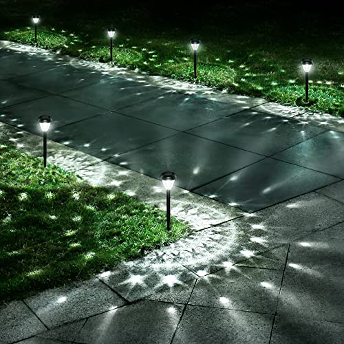 URAGO Super Bright Solar Lights Outdoor Waterproof-10 Pack, Dusk to Dawn Up to 12 Hrs Solar Garden Lights Outdoor Pathway Auto On/Off, LED Landscape
