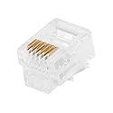 Monoprice RJ12 6P6C Plug Flat Stranded, 50-Piece/Bag (107270)