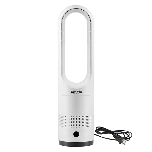 VEVOR Bladeless Tower Fan, 80° Oscillating Standing Fan, 8 Speeds & 9-Hour Timer, 15.42 ft High Velocity Floor Air Circulator, Powerful Airflow