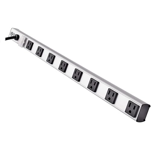 Tripp Lite 8 Right Angle Outlet Bench & Cabinet Power Strip, 24 in. Length, 15ft Cord with 5-15P Plug (PS2408RA)