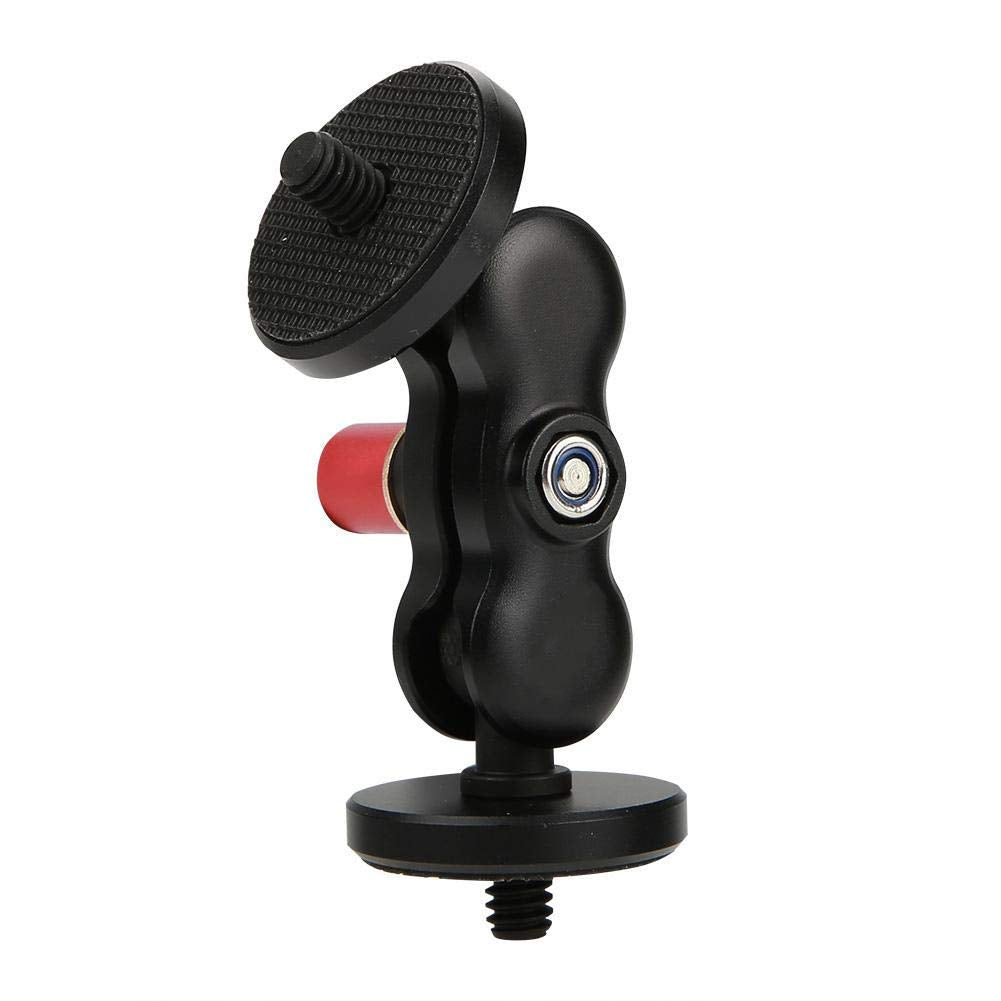 Acouto Head, Multi-Function 360 Degree Swivel Ball Head Adapter Arm, Aluminum Alloy Articulating Magic Arm Mount Adapter for Camera Monitor & Light
