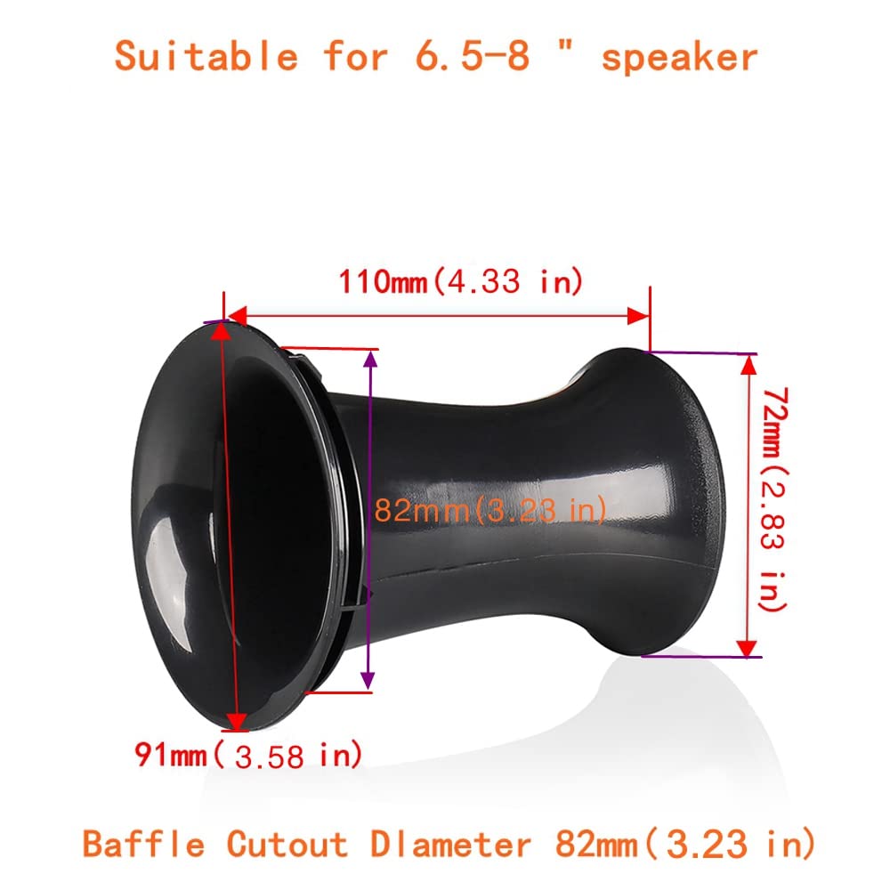 KROYWACHS 2PCS Speaker Bass Tube Accessories Reflex Port Plastic for Car DJ Speaker Subwoofer HiFi Home Theater Professional Audio Woofer Diameter 91