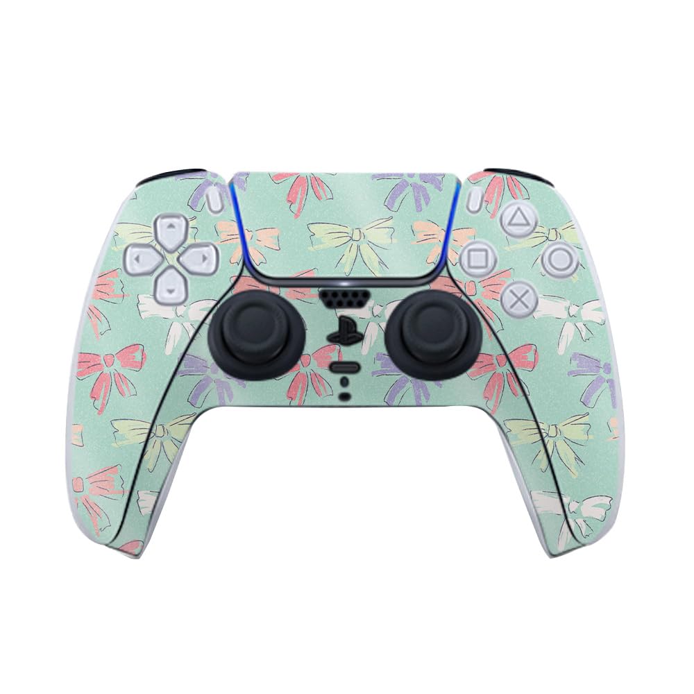 Glossy Glitter Gaming Skin Compatible with PlayStation 5 Controller - Drawn Bow - Premium 3M Vinyl Protective Wrap Decal Cover - Easy to Apply |